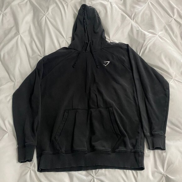 Gymshark Black on Black Pullover Hoodie Mens L - Picture 1 of 10